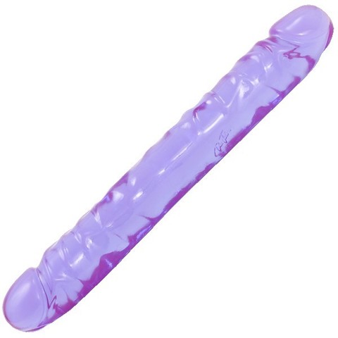 Фаллоимитатор двухголовый 12 фиолетовый Crystal Jellies 12 Jr. Double Dong - Purple