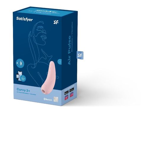 Вакуумно-волновой стимулятор Satisfyer Curvy 2+ с возможностью управления через приложение - розовый