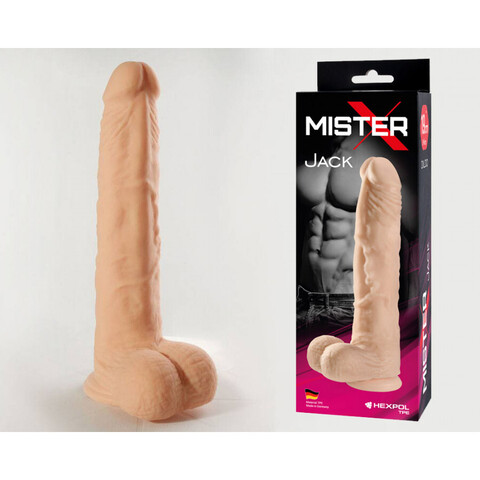 Фаллоимитатор с мошонкой на присоске Mister-X JACK