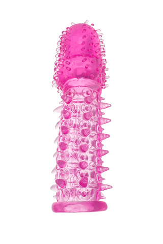 Насадка на пенис с ворсинками TOYFA Basic, TPE, розовый, 13,5 см