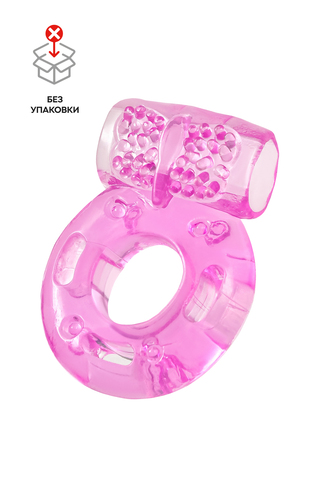 Универсальное эрекционное кольцо TOYFA с креплением для пули, TPE, розовый (в пакете)