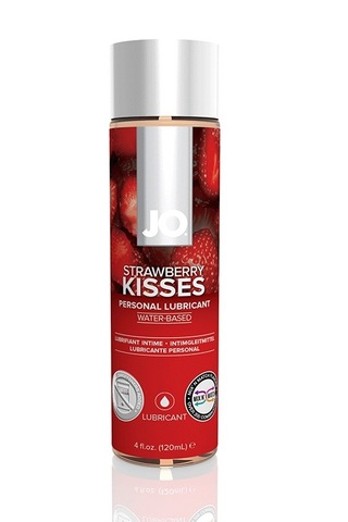 Вкусовой лубрикант "Клубника" /  JO Flavored Strawberry Kiss 4 oz - 120 мл.