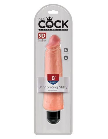 Вибромассажер реалистик телесный King Cock 8 Vibrating Stiffy - Flesh