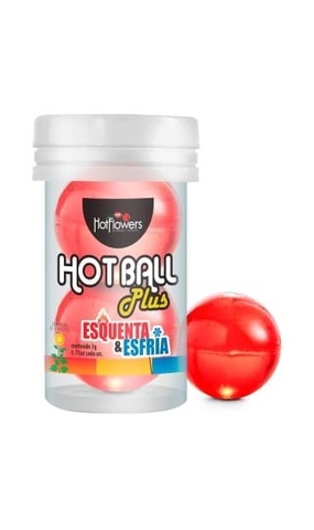 Лубрикант HOT BALL PLUS на масляной основе в виде двух шариков с охлождающе-разогревающим эффект