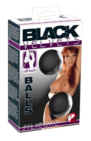 Вагинальные шарики на сцепке Black Velvets The Perfect Balls в силиконовой оболочке