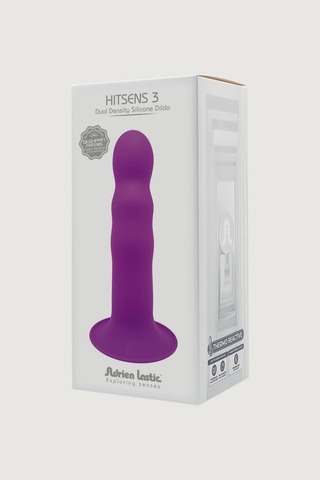 Дилдо на присоске с двойной плотностью с рельефной головкой HITSENS 03 LILA ADRIEN LASTIC DILDO DUAL DENSITY