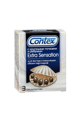 Презервативы Contex №3 3 Extra Sensation  с крупными точками и рёбрами