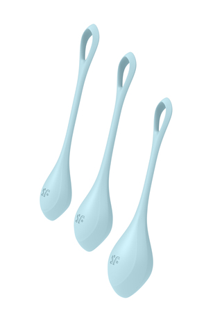 Набор вагинальных шариков Satisfyer YONI Power 2, силикон, голубой