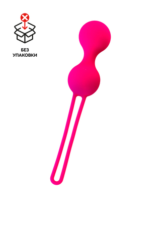 Вагинальные шарики двойные, силикон, розовый, 7,3 см, 54 гр. (в пакете)