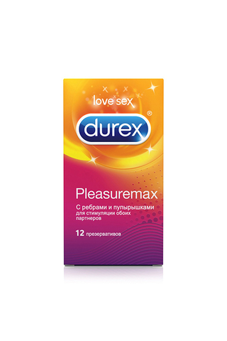Презервативы Durex N12 Pleasuremax с ребрами и пупырышками
