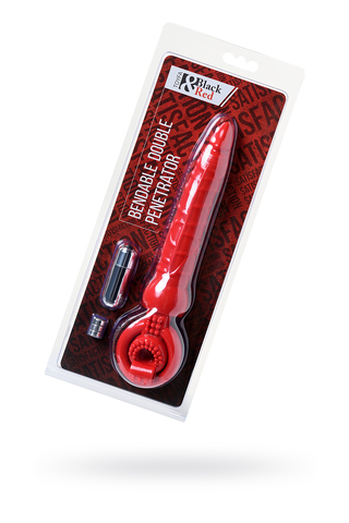 Насадка на пенис Black & Red by TOYFA с вибрацией, PVC, красный, 24 см