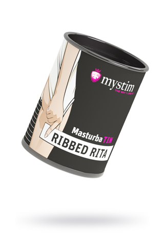 Мастурбатор Mystim MasturbaTIN Ribbed Ritay, TPE, белый, 4,5 см