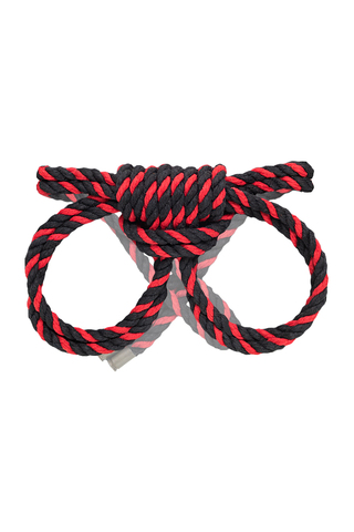 Наручники-оковы Pecado BDSM, Узел-альфа, из хлопковой веревки, черно-красные, 3,3 м