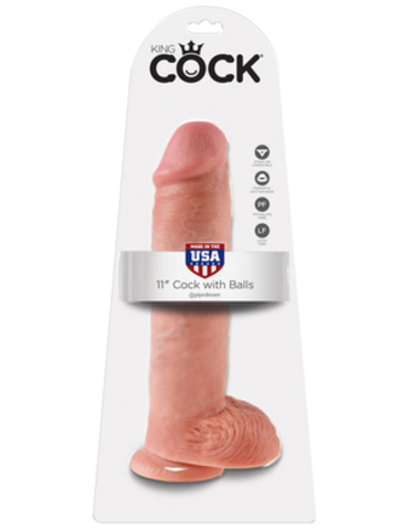 Фаллоимитатор на присоске 11 Cock with Balls телесный King Cock