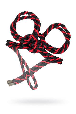 Наручники-оковы Pecado BDSM, Узел-омега, из хлопковой веревки, черно-красные, 3,5 м