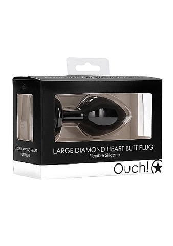 Анальная пробка Large Ribbed Diamond Heart Plug