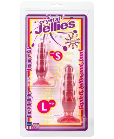 Анальные пробки набор 2 шт Crystal Jellies - Anal Trainer Kit - Pink