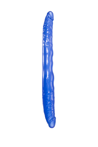 Двусторонний фаллоимитатор  Toyfa Basic, TPE, синий, 28,5 см