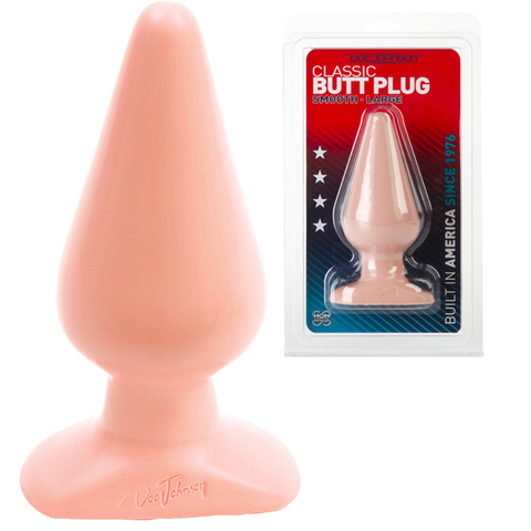 Анальная пробка телесная большая Butt Plugs Smooth Classic Large - White