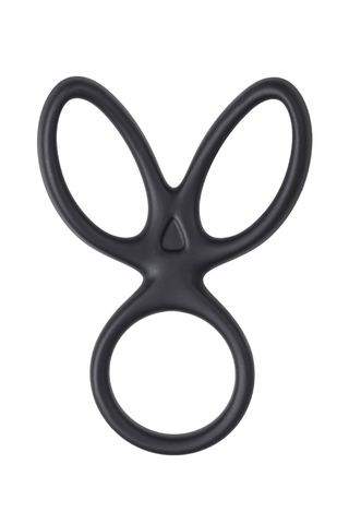 Тройное кольцо на пенис A-TOYS KRAKEN, силикон, черный, 10 см