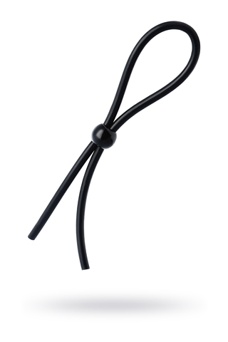 Лассо на пенис A-Toys by TOYFA Laso с одной бусиной, силикон, черное, 19,5 см