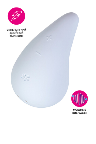 Вибромассажер Satisfyer Dew Drop, силикон, голубой, 8,1 см