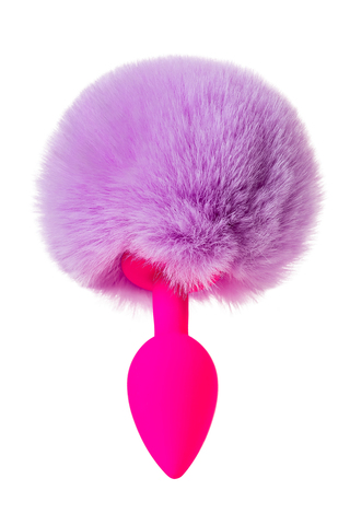 Анальная втулка с хвостом ToDo by Toyfa Sweet bunny, силикон, розово-фиолетовый, 13 см, Ø 2,8 см, 44