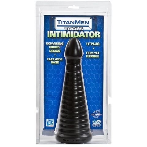 Анальная пробка в виде ребристой пирамиды без вибрации Titanmen Tools - Intimidator