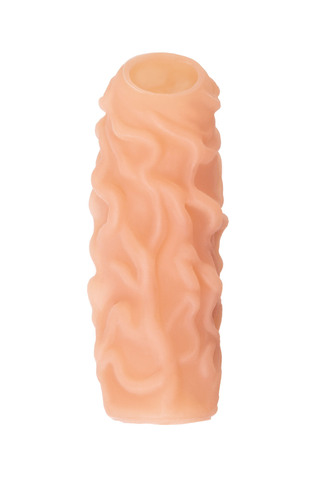 Насадка реалистичная KOKOS NUDE SLEEVE с дополнительной стимуляцией, TPE, телесная, 10 см