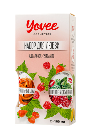 Набор гелей-смазок Yovee для любви (721009+721013), вкусовые (малина/мята+карамель), 2х100 мл