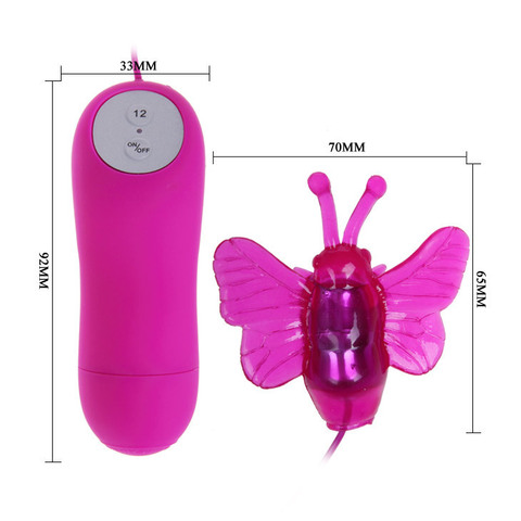 Вибратор вибромассажер мини с насадкой бабочка с пультом Cute Secret