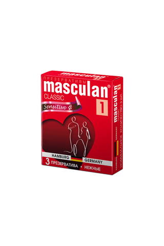 Презервативы Masculan, classic 1, нежные, 18,5 см, 5,3 см, 3 шт.
