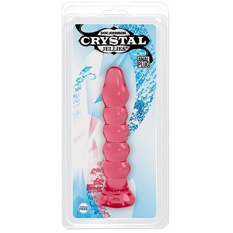 Анальная пробка ребристая Crystal Jellies - Anal Plug (Bumps) - Pink