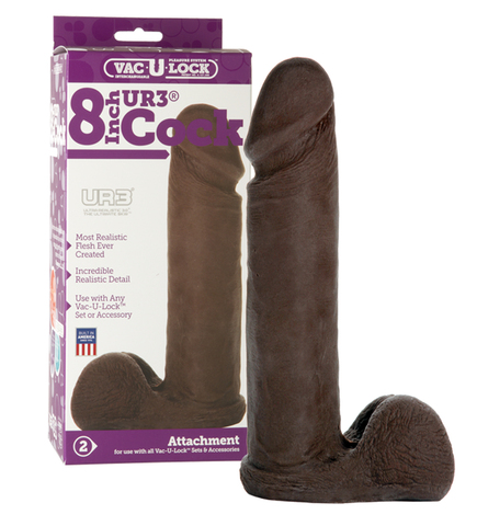 Насадка реалистик 8 черн. для Харнесс Vac-U-Lock™ - 8 ULTRASKYN™ Cock - Chocolate