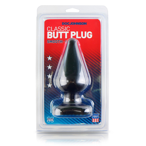 Анальная пробка черная большая Butt Plugs Smooth Classic Large - Black