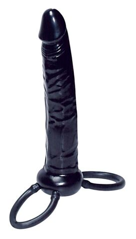 Насадка двойное проникновение с подхватом мошонки Anal Special black