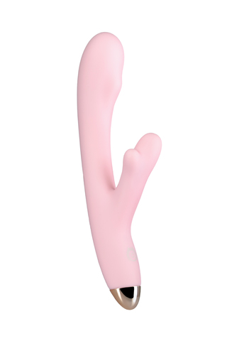 Дизайнерский вибратор с двойной стимуляцией Eromantica Meryl, силикон, розовый, 22,5 см