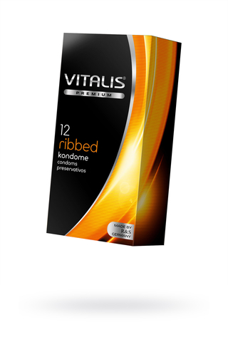 Презервативы VITALIS PREMIUM №12 ribbed - ребристые (ширина 52mm)
