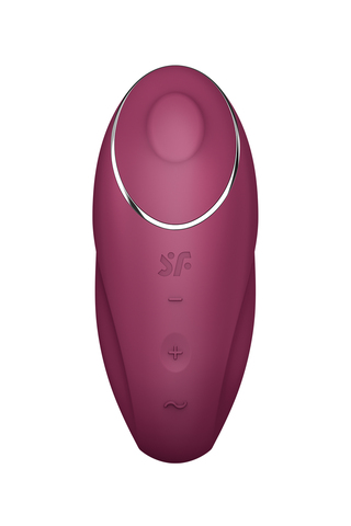 Вибромассажер Satisfyer Tap & Climax 1, силикон, бордовый, 11 см