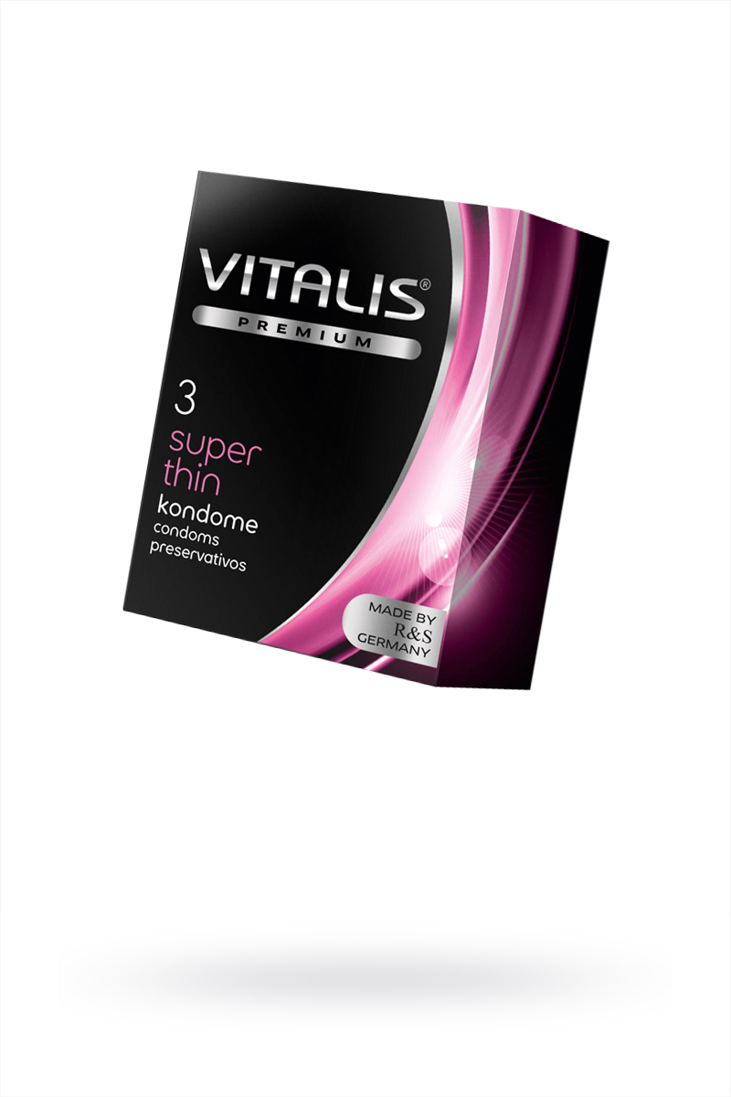 Презервативы Vitalis, premium, ультратонкие, 18 см, 5,3 см, 3 шт. фото