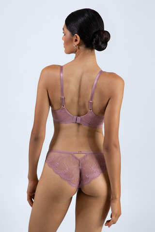 Изысканные тонкие кружевные трусики-бразилиана Essenza Rosa. Ластовица хлопковая.