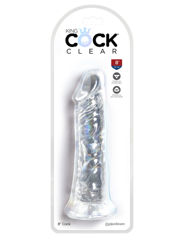 Прозрачный фаллоимитатор на присоске King Cock Clear 8