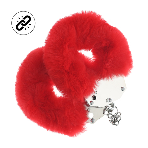 Наручники для эротических игр Heavy-duty Fluffy Handcuffs - Red