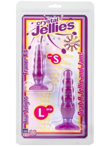 Crystal Jellies - Anal Trainer Kit - Purple Анальные пробки набор 2 шт.