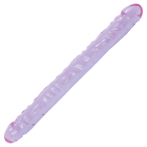 Двусторонний дилдо фиолетовый Crystal Jellies 18 Double Dong - Purple