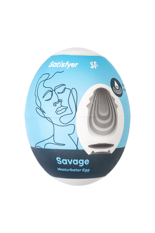 Мастурбатор нереалистичный Satisfyer Egg Single (Savage), TPE, голубой