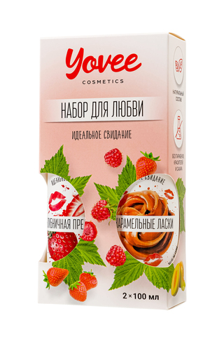 Набор гелей-смазок Yovee для любви (721003+721013), вкусовые (клубника+карамель), 2х100 мл