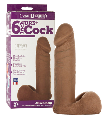 Насадка реалистик 6 мулат для Харнесс Vac-U-Lock™ - 6 ULTRASKYN™ Cock - Caramel