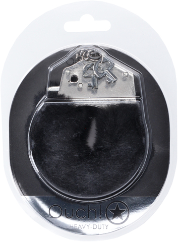 Наручники для эротических игр Heavy-duty Fluffy Handcuffs - Black