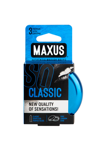 Презервативы Maxus, классические, латекс, железный кейс, 18 см, 5,3 см, 3 шт.